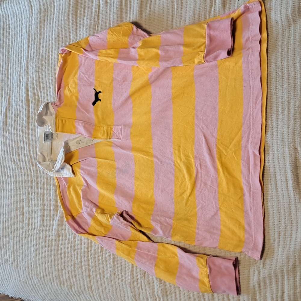 PINK striped collared shirt